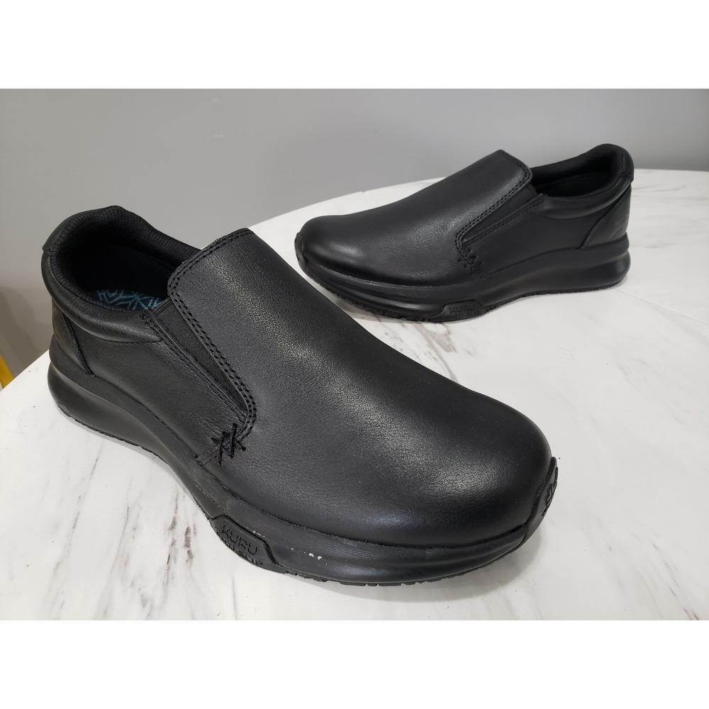 NEW NO BOX SZ 8 Kuru Kivi 2 Womens Shoes Black Leather Comfort Slip On Round Toe